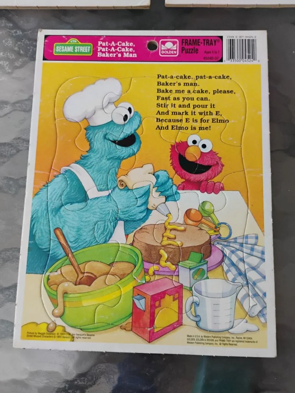 Vintage Sesame Street Puzzles, Set4 Bert & Ernie, Cookie Monster, Elmo, Grover